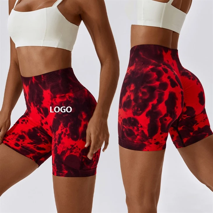 Fashion Red Colorful Gym Wear Workout Athletic Apparel Sports Shorts For Women Fashion Red Colorful Gym Wear Workout Athletic Apparel Sports Shorts For Women