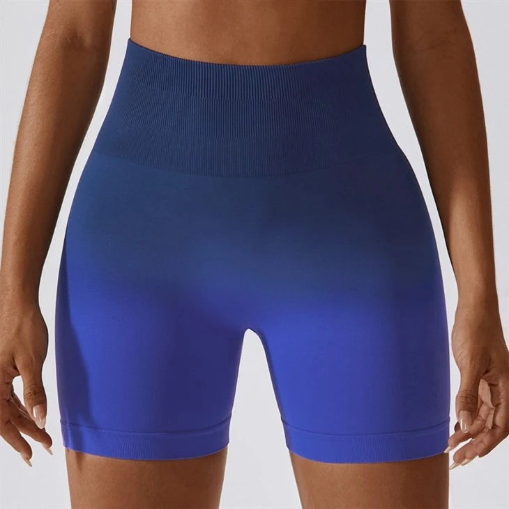 Gradient Seamless Yoga Shorts Breathable Tight Sports Shorts Women'S High Waist Elastic Hip Lift Fitness Pants Gradient Seamless Yoga Shorts Breathable Tight Sports Shorts Women'S High Waist Elastic Hip Lift Fitness Pants