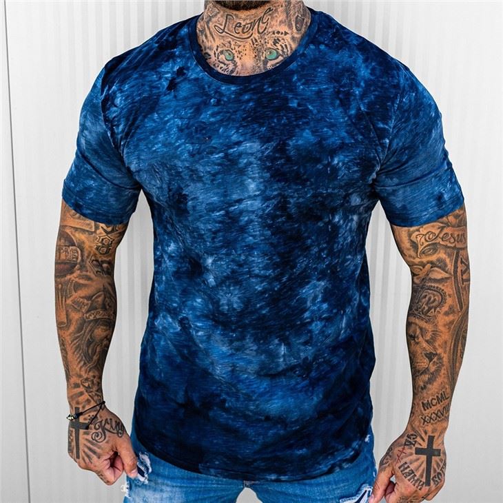 Men's Tights Strong Stretch Short Sleeve T-shirt Digital Printed Sports Fitness Clothes Men's Tights Strong Stretch Short Sleeve T-shirt Digital Printed Sports Fitness Clothes