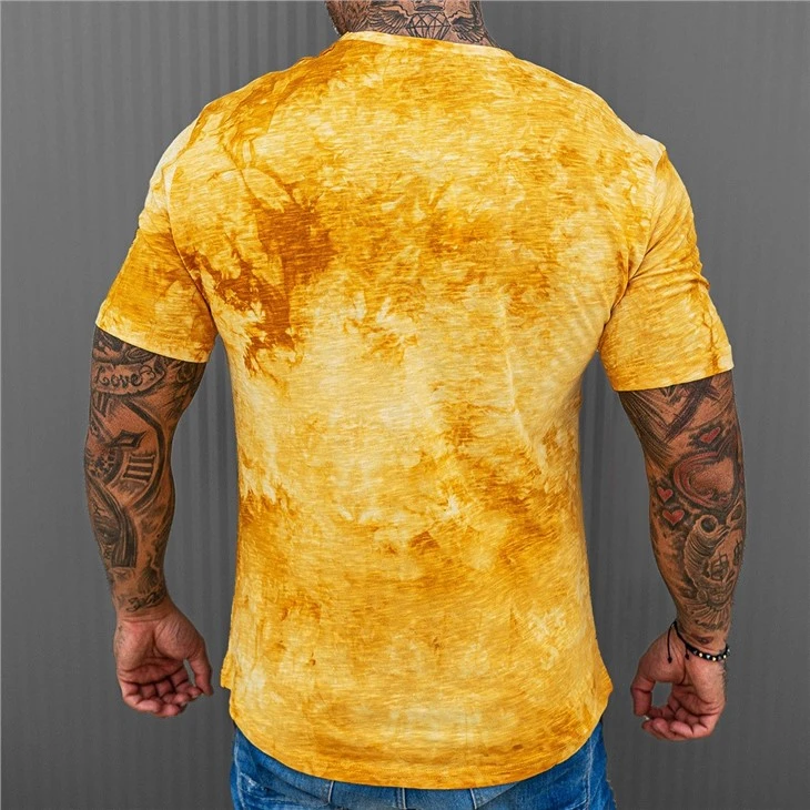 Men's Tights Strong Stretch Short Sleeve T-shirt Digital Printed Sports Fitness Clothes Men's Tights Strong Stretch Short Sleeve T-shirt Digital Printed Sports Fitness Clothes