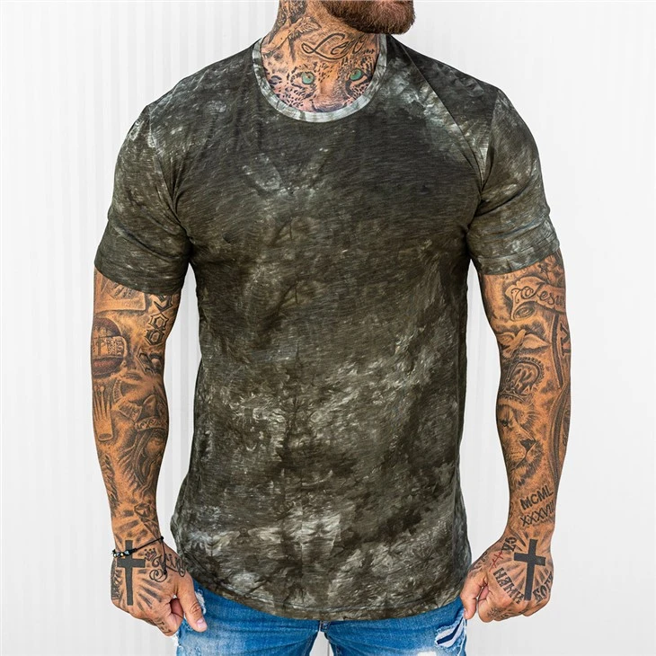 Men's Tights Strong Stretch Short Sleeve T-shirt Digital Printed Sports Fitness Clothes Men's Tights Strong Stretch Short Sleeve T-shirt Digital Printed Sports Fitness Clothes