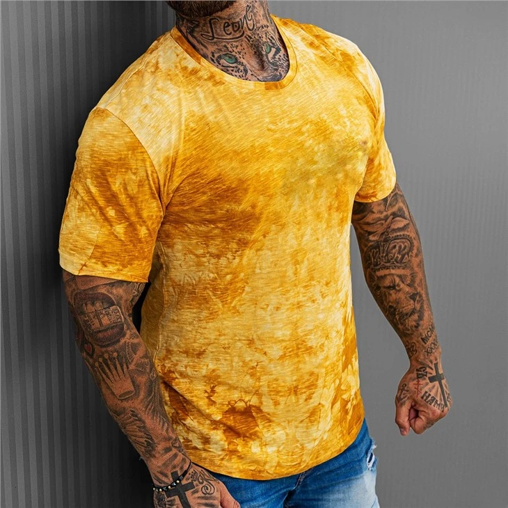 Men's Tights Strong Stretch Short Sleeve T-shirt Digital Printed Sports Fitness Clothes Men's Tights Strong Stretch Short Sleeve T-shirt Digital Printed Sports Fitness Clothes