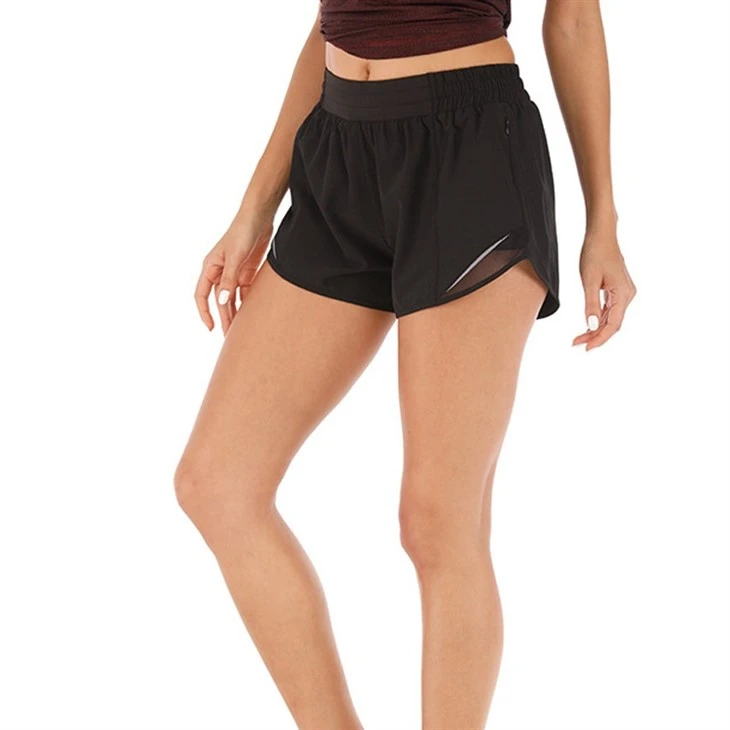 New Design Womens Active Wear High Rise Side Split Pocket Color-Block 2-In-1 Sports Shorts New Design Womens Active Wear High Rise Side Split Pocket Color-Block 2-In-1 Sports Shorts