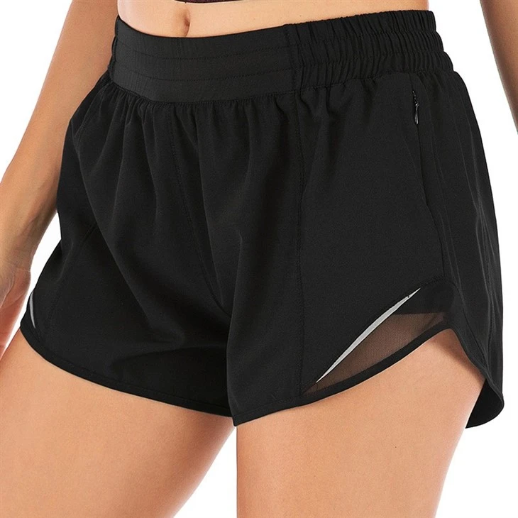 New Design Womens Active Wear High Rise Side Split Pocket Color-Block 2-In-1 Sports Shorts New Design Womens Active Wear High Rise Side Split Pocket Color-Block 2-In-1 Sports Shorts