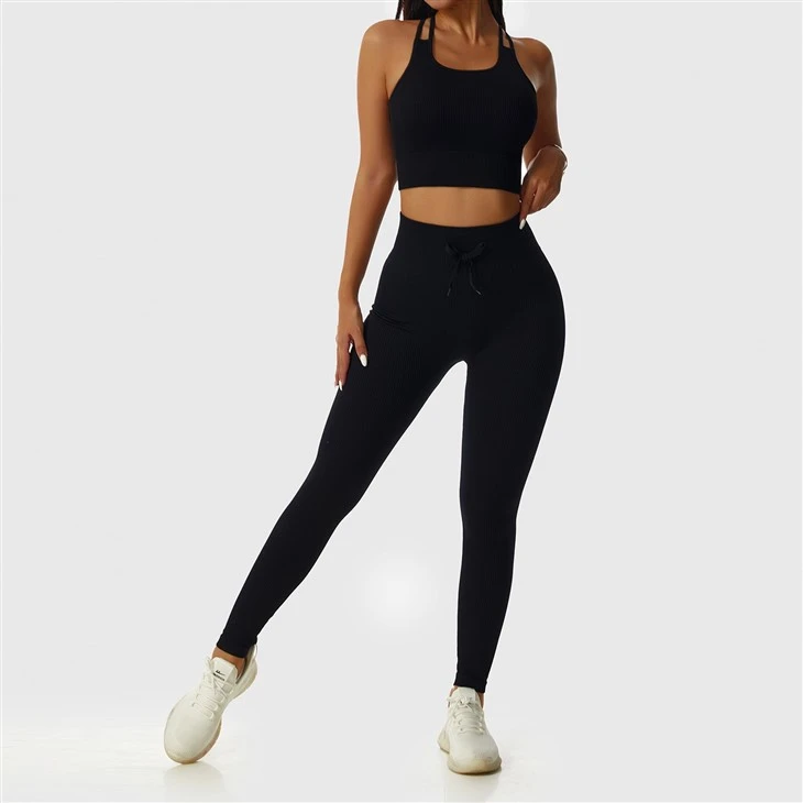 Push-up Strappy Sports Bra Leggings Yoga Set Push-up Strappy Sports Bra Leggings Yoga Set