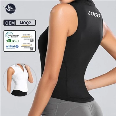 Workout Gym Zip Up Tank Top