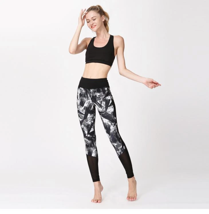 Stitching Tie-dyed Breathable Yoga Pants