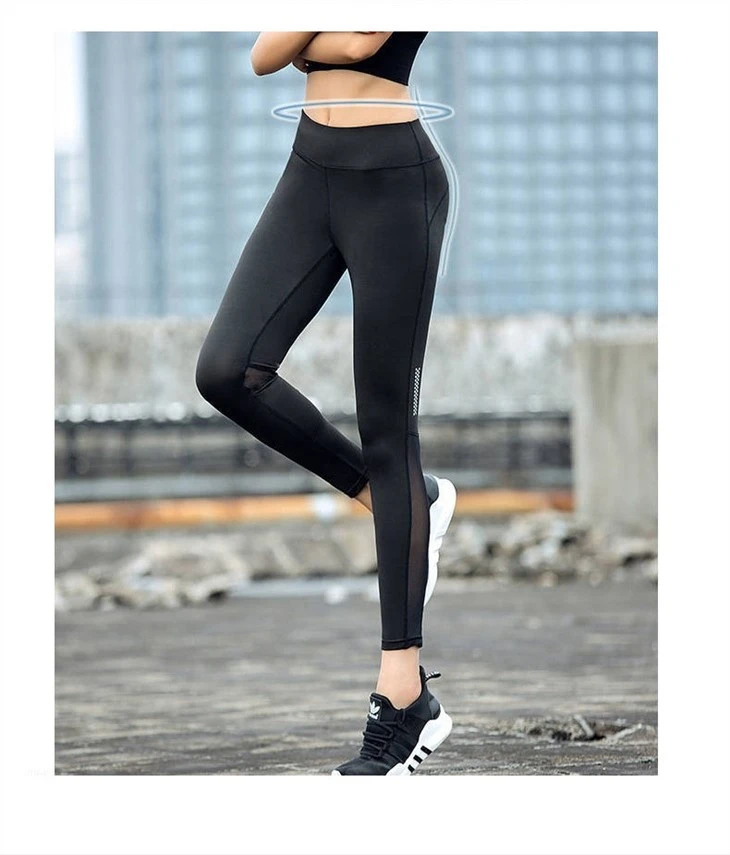 Wholesale Fashion Ladies Gym Wear Black Mesh Workout Leggings Wholesale Fashion Ladies Gym Wear Black Mesh Workout Leggings