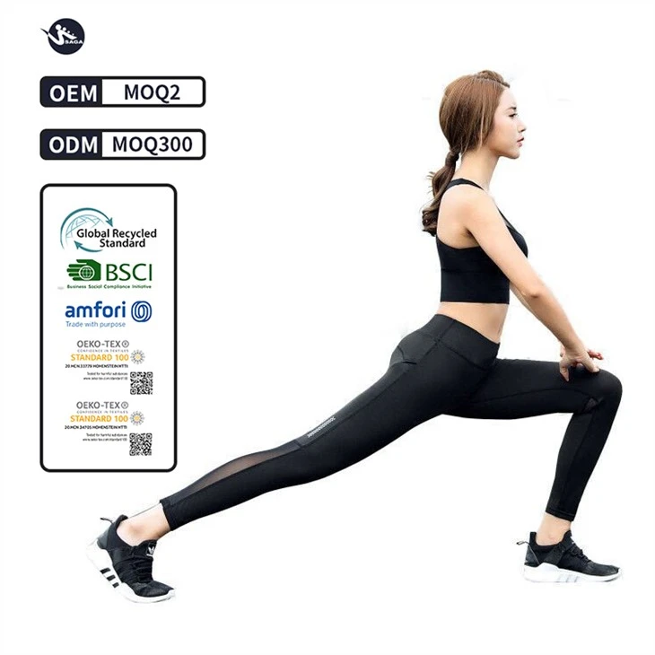 Wholesale Fashion Ladies Gym Wear Black Mesh Workout Leggings Wholesale Fashion Ladies Gym Wear Black Mesh Workout Leggings