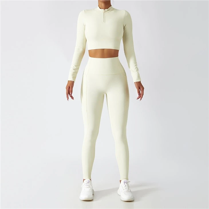 Wholesale Sport Suit Women Fitness High Quality Colorful Two Piece Long Sleeve Yoga Sets Wholesale Sport Suit Women Fitness High Quality Colorful Two Piece Long Sleeve Yoga Sets