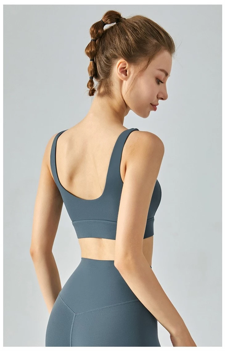 Wire Free Yoga Bras Racer Back Workout Gym Bra Top