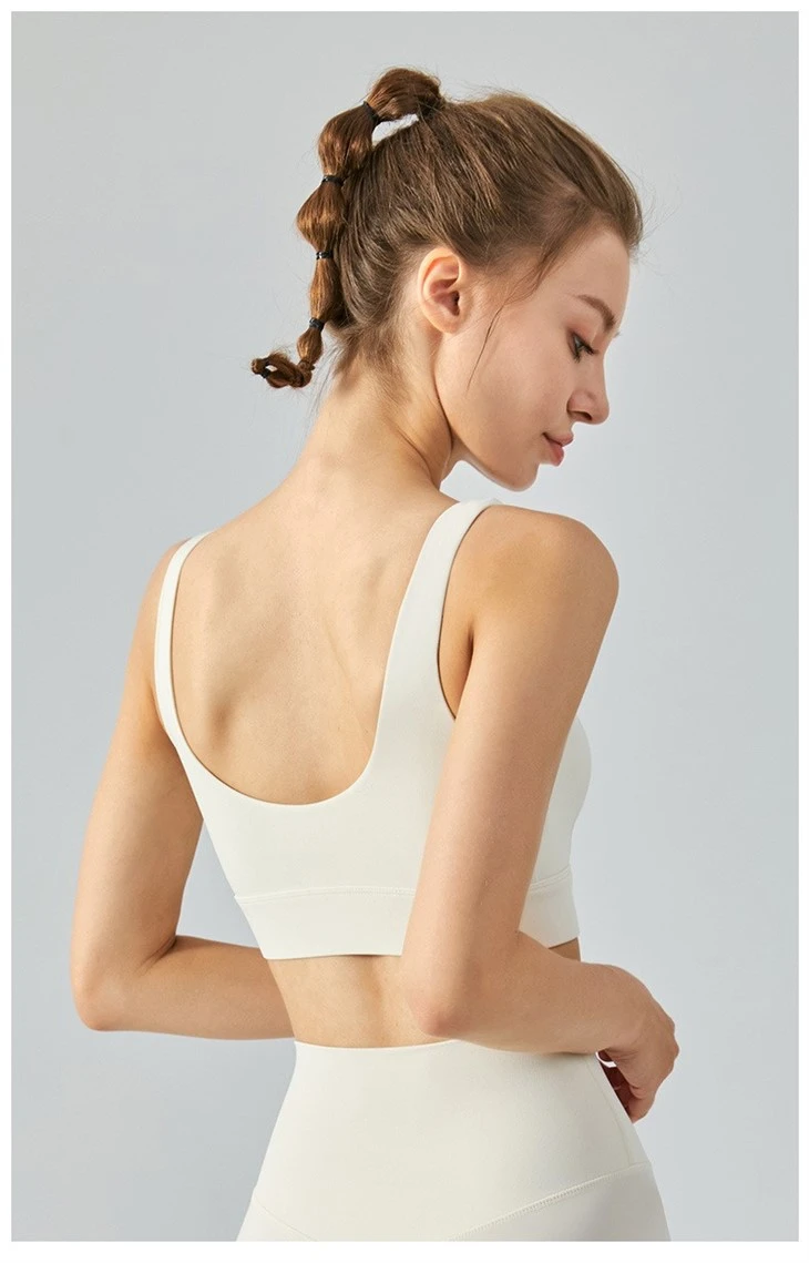 Wire Free Yoga Bras Racer Back Workout Gym Bra Top
