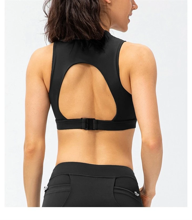Women's Double Layer Front Zipper Sports Bra Vest Women's Double Layer Front Zipper Sports Bra Vest