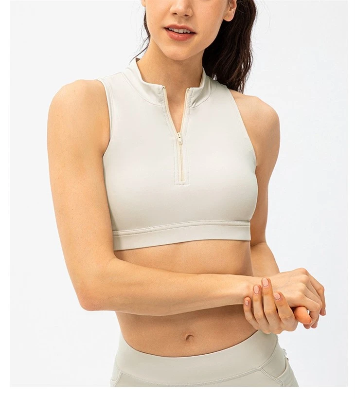 Women's Double Layer Front Zipper Sports Bra Vest Women's Double Layer Front Zipper Sports Bra Vest
