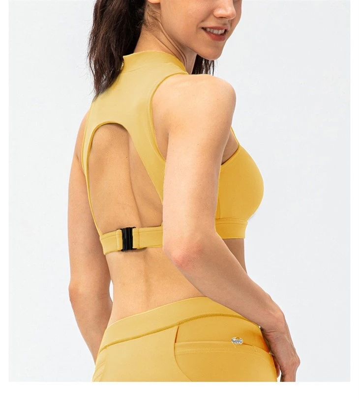 Women's Double Layer Front Zipper Sports Bra Vest Women's Double Layer Front Zipper Sports Bra Vest