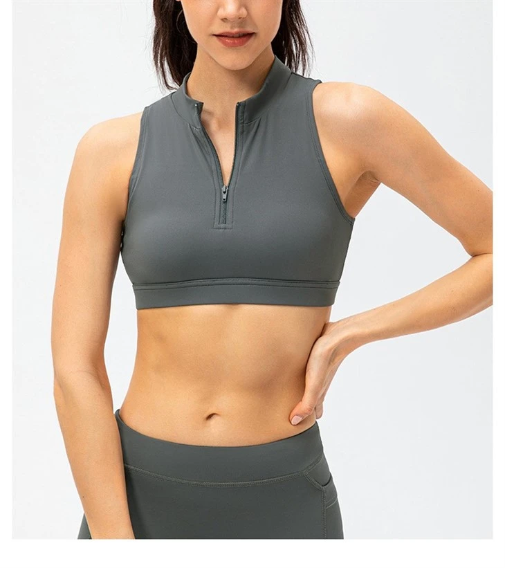 Women's Double Layer Front Zipper Sports Bra Vest Women's Double Layer Front Zipper Sports Bra Vest