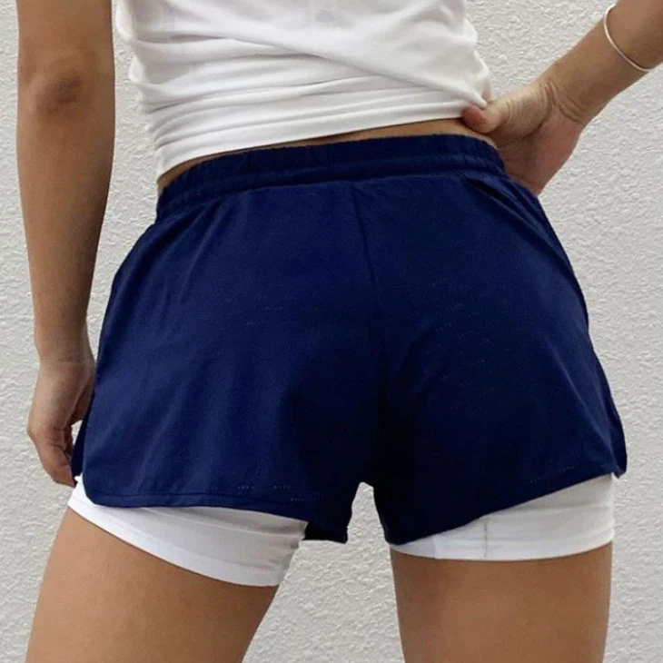 Wholesale Women Double-Layer Yoga Shorts