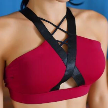 Women's Gym Wear Cross Back Wirefree Padded Yoga Outdoor Sports Bra